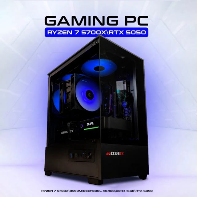 Игровой компьютер Нуар: Ryzen 7 5700X, RTX 5050 8Gb